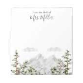 Bloc-note Aquarelle monogramme Montagne et forêt (Devant)