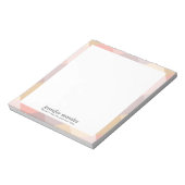Bloc-note Aquarelle Palette chaude plaid monogramme (Tourné)