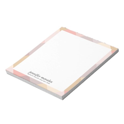 Bloc-note Aquarelle Palette chaude plaid monogramme (Tourné)