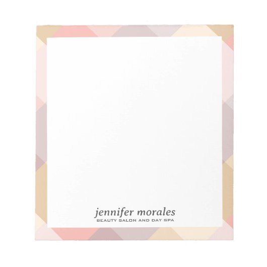 Bloc-note Aquarelle Palette chaude plaid monogramme (Devant)