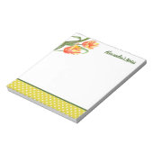 Bloc-note Aquarelle Parrot Jaune Tulipes Art Floral (Tourné)