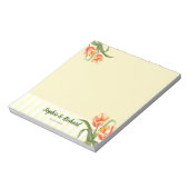 Bloc-note Aquarelle Parrot Jaune Tulipes Floral Art Mariage (Tourné)