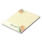 Bloc-note Aquarelle Parrot Jaune Tulipes Floral Art Stripes (Tourné)