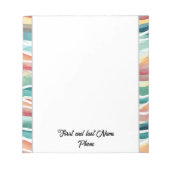 Bloc-note Aquarelle Pastel Abstrait (Devant)