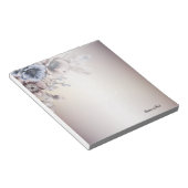 Bloc-note Aquarelle Pastel Bleu Fleurs Beige Élégant (Incliné)