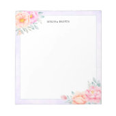 Bloc-note Aquarelle Peonis Rose Peach Floral Boho (Devant)