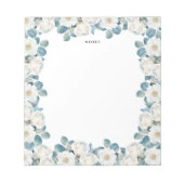 Bloc-note Aquarelle Peony blanc Eucalyptus Vert sur mesure (Devant)