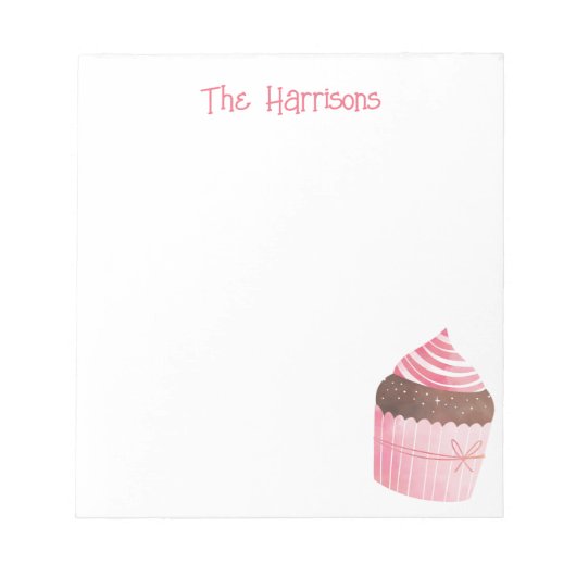 Bloc-note Aquarelle Peppermenthe Cupcake Notepad de Noël (Devant)