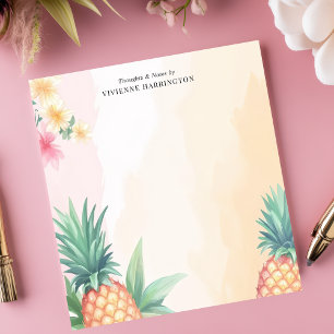 Bloc-note Aquarelle Personnalisée Ananas Tropical
