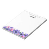 Bloc-note Aquarelle personnalisée Floral (Tourné)