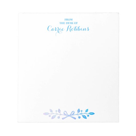 Bloc-note Aquarelle personnalisée moderne Pastel (Devant)