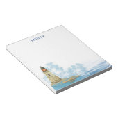 Bloc-note Aquarelle phare nautique Nom personnalisé (Incliné)