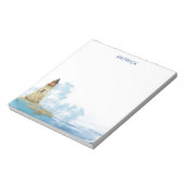 Bloc-note Aquarelle phare nautique Nom personnalisé (Tourné)