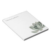 Bloc-note Aquarelle Plante Succulent Vert Sage Simple (Incliné)