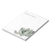 Bloc-note Aquarelle Plante Succulent Vert Sage Simple (Tourné)
