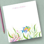Bloc-note Aquarelle Poisson Tropical Papeterie personnalisée<br><div class="desc">Mignonne et côtière, cette papeterie tropicale présente les mots "Je préférerais être sous la mer" dans la typographie à la mode. Il peut être personnalisé avec votre nom de famille ou monogramme dans une typographie manuscrite avec ma reine déclencher poisson l'aquarelle originale art. Parfait comme un enfant à l'école fournitures,...</div>