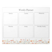 Bloc-note Aquarelle Poppy Fleur sauvage Floral planificateur (Devant)