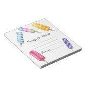 Bloc-note aquarelle popsicle message de la capsule de temps  (Incliné)