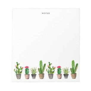 Bloc-note Aquarelle Poted Succuls et Cactus Custom