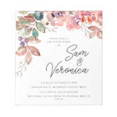Bloc-note Aquarelle romantique Mauve Mariage floral dans (Devant)