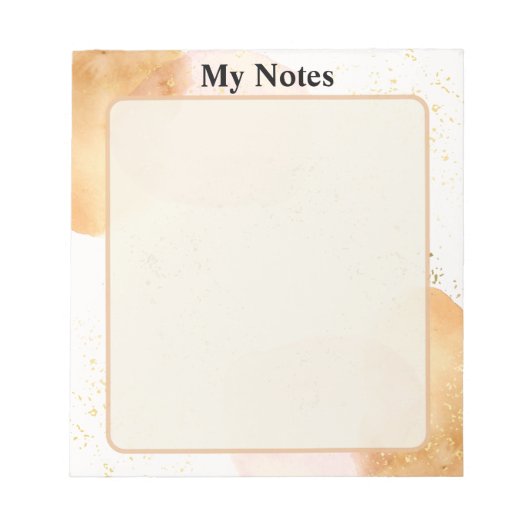 Bloc-note Aquarelle Rose Beige Bloc-note Mes notes (Devant)