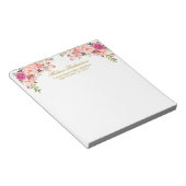 Bloc-note Aquarelle rose Blush Floral Or Personnalisé (Incliné)