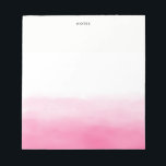 Bloc-note Aquarelle rose chaud Ombre Chic Personnalisé<br><div class="desc">Bloc-notes coloré et tendance avec de l'ombre d'aquarelle rose chaud. Ce sera un accent parfait pour votre bureau.</div>