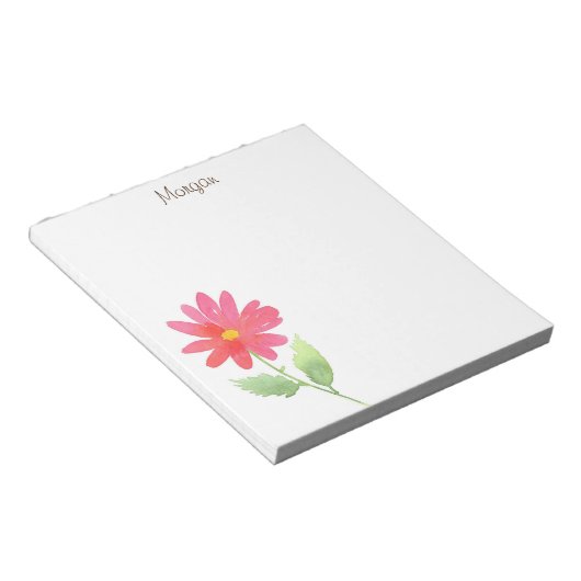 Bloc-note Aquarelle rose corail (Incliné)