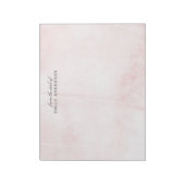 Bloc-note Aquarelle rose du bureau de nom personnalisé (Tourné)