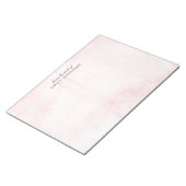 Bloc-note Aquarelle rose du bureau de nom personnalisé (Incliné)