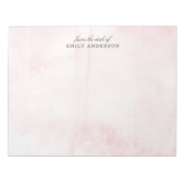 Bloc-note Aquarelle rose du bureau de nom personnalisé (Devant)