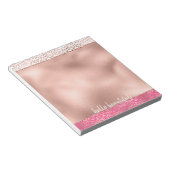 Bloc-note Aquarelle rose Empreinte de léopard personnalisé (Incliné)