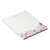 Bloc-note Aquarelle rose et pourpre Anémones Garland Floral (Incliné)