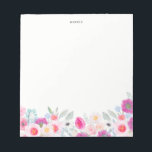 Bloc-note Aquarelle rose et pourpre Anémones Garland Floral<br><div class="desc">Aquarelle Pink and Purple Anemones Garland Floral Notepad. Bloc-notes coloré et capricieux avec des anémones d'aquarelle rose, rousse et violette aux accents eucalyptus. Ce sera un accent féminin parfait pour votre bureau.</div>