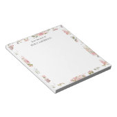 Bloc-note Aquarelle Rose Fleurs Motif Floral (Incliné)