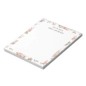 Bloc-note Aquarelle Rose Fleurs Motif Floral (Tourné)