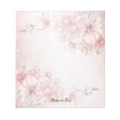 Bloc-note Aquarelle rose Fleurs Parties scintillant brillant (Devant)