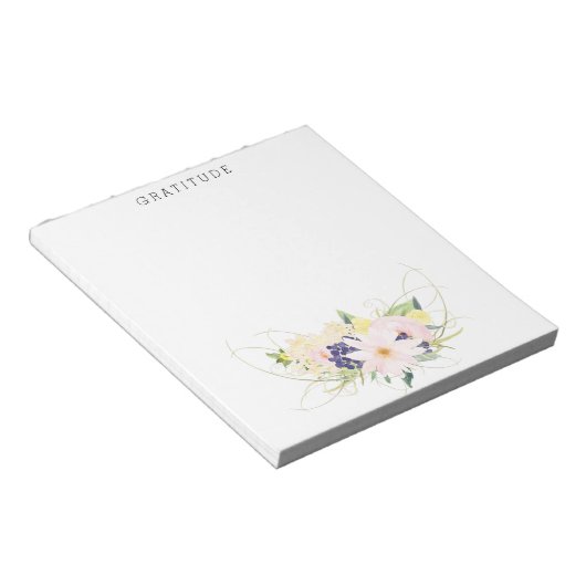 Bloc-note Aquarelle rose Floral Gratitude (Incliné)