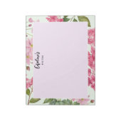 Bloc-note Aquarelle rose Hydrangea et anémone japonaise (Tourné)