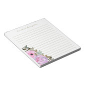 Bloc-note Aquarelle rose Hydrangea Fleur personnalisée (Incliné)