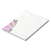 Bloc-note Aquarelle rose Hydrangea Fleur personnalisée (Tourné)