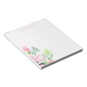 Bloc-note Aquarelle rose Magnolia Fleur personnalisée (Incliné)