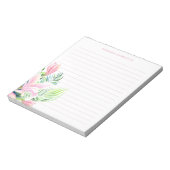 Bloc-note Aquarelle rose Magnolia Fleur personnalisée (Tourné)