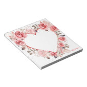 Bloc-note Aquarelle rose mignonne pour la Saint-Valentin (Incliné)