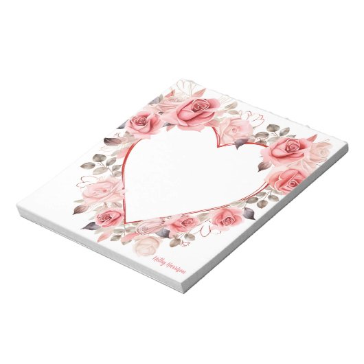 Bloc-note Aquarelle rose mignonne pour la Saint-Valentin (Tourné)