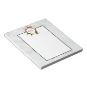 Bloc-note Aquarelle rose moderne Bouquet floral Monogramme (Incliné)