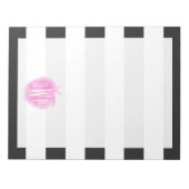 Bloc-note Aquarelle rose monogramme Apple + rayures (Devant)
