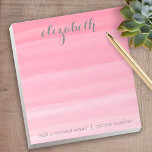 Bloc-note Aquarelle rose Ombre feminine Office Suite<br><div class="desc">Un design délicat mais chic avec des rayures douces et une typographie unique. Une collection belle et féminine qui est parfaite pour n'importe quelle petite fille ou même une mariée. Si vous avez besoin de déplacer des éléments,  cliquez sur la zone de conception pour apporter des modifications.</div>