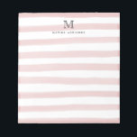 Bloc-note Aquarelle rose pâle Bleu Bleu Bleu Boutons Monogra<br><div class="desc">Le design comprend une initiale monogramme personnalisée et un nom dans une police typographique simple et moderne avec une jolie,  moderne et élégante bande de brosse couleur rose pâle clair.</div>