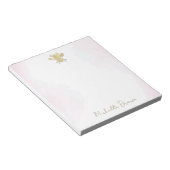 Bloc-note Aquarelle rose personnalisée - Abeille de miel dor (Incliné)